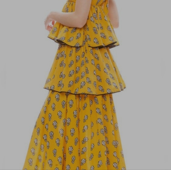 RHODE Resort maxi dress in printed cotton with a tiered silhouette. Head turner! - Picture 2 of 7